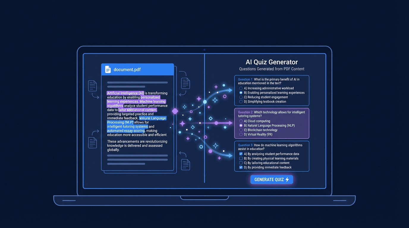Tvorba kvízu pomocí AI z PDF materiálů