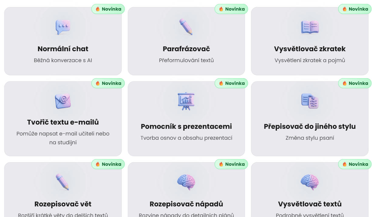 Výběr typu chatovací místnosti