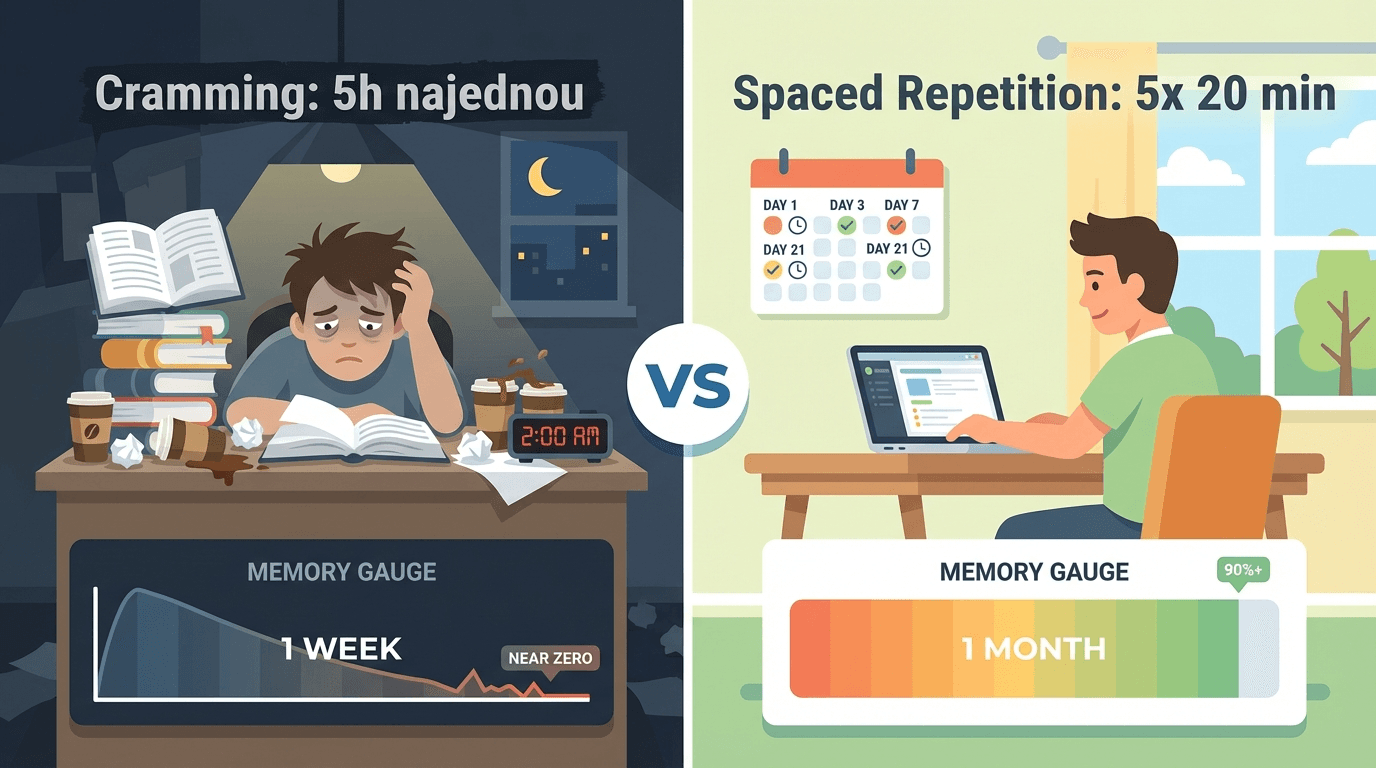 Srovnání biflování a rozloženého opakování