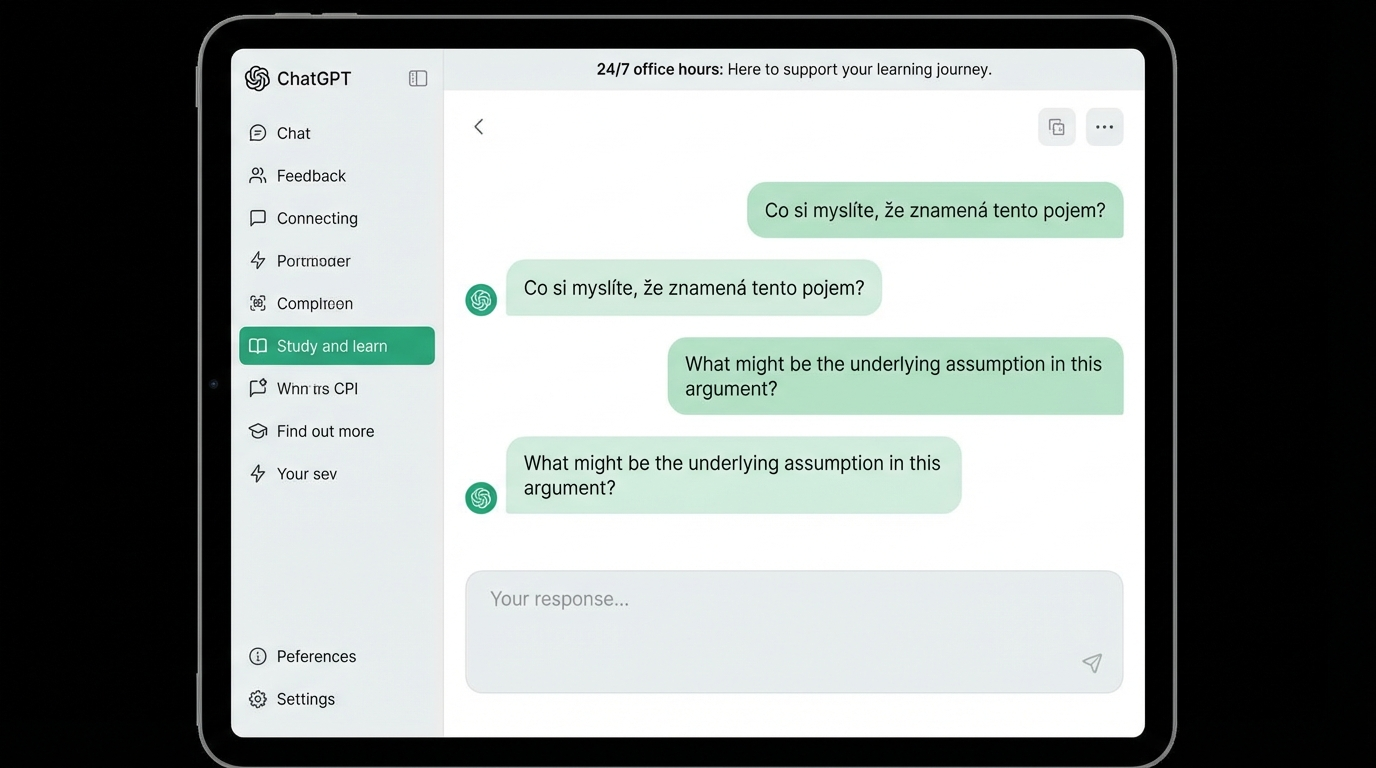 Čtyřfázový studijní workflow s umělou inteligencí