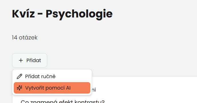 Vytváření nových flashcards s AI